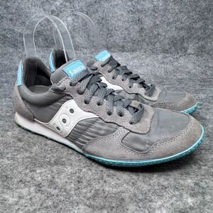 Saucony Originals Bullet Sneakers Womens Sz 8.5 Gray Blue Lace-Up Reto Shoes